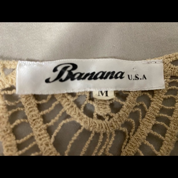 Open Crochet Knit 3/4 Bell Sleeve Boat Neck Scalloped Edge Pullover Sz M - Picture 8 of 8